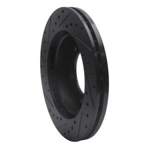 Honda Passport Brake Rotor (1) - Front Right - R1 Concepts - Drilled & Slotted - Black - `01-`04